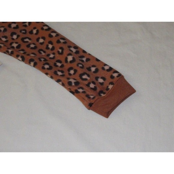 NEW One-Piece Pajamas XS 6/6X Blanket Sleeper Union Suit Hooded Cheetah Fleece - Picture 7 of 9